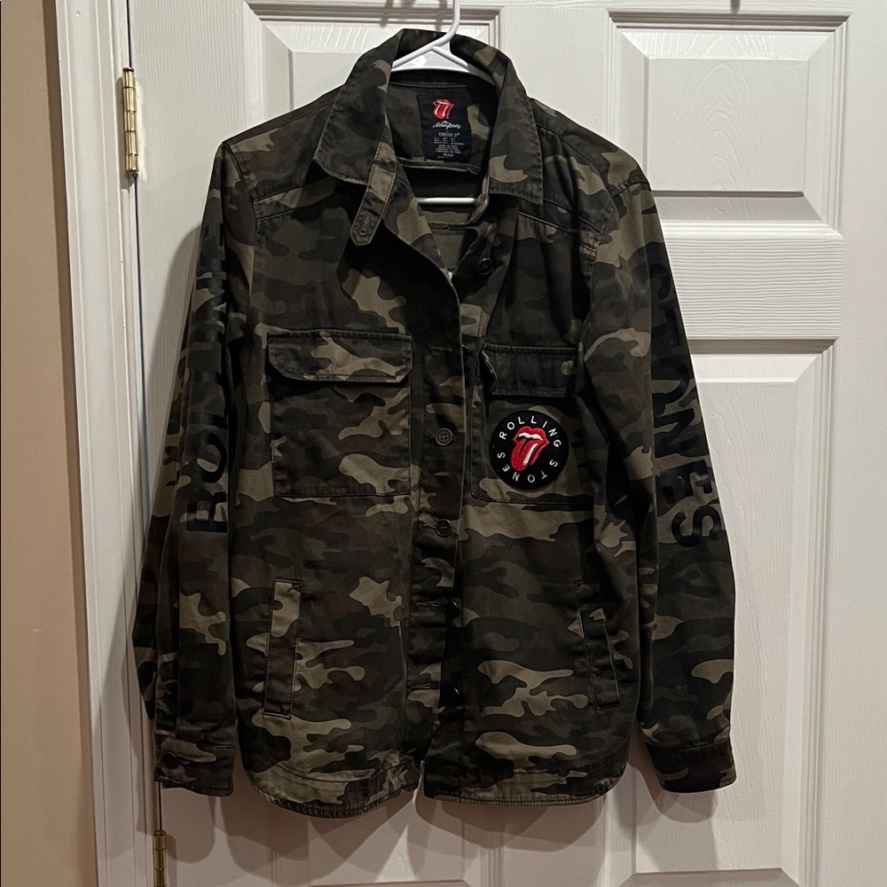 Rare Camouflage Rolling Stones Jacket with sleeve and back detailing